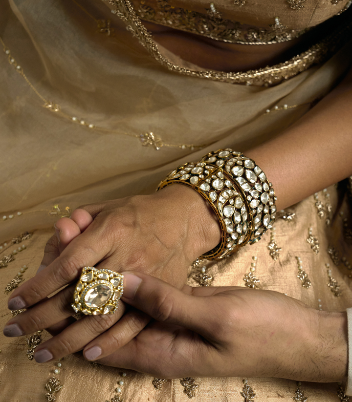 KINJAL GOLD PLATED MOISSANITE BANGLES