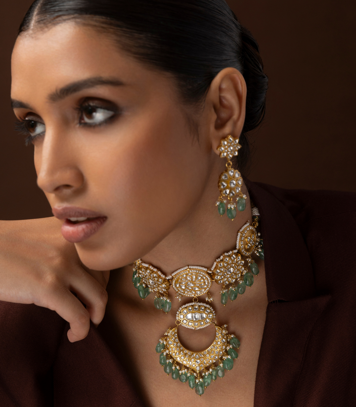 WRIDHI GREEN KUNDAN CHOKER