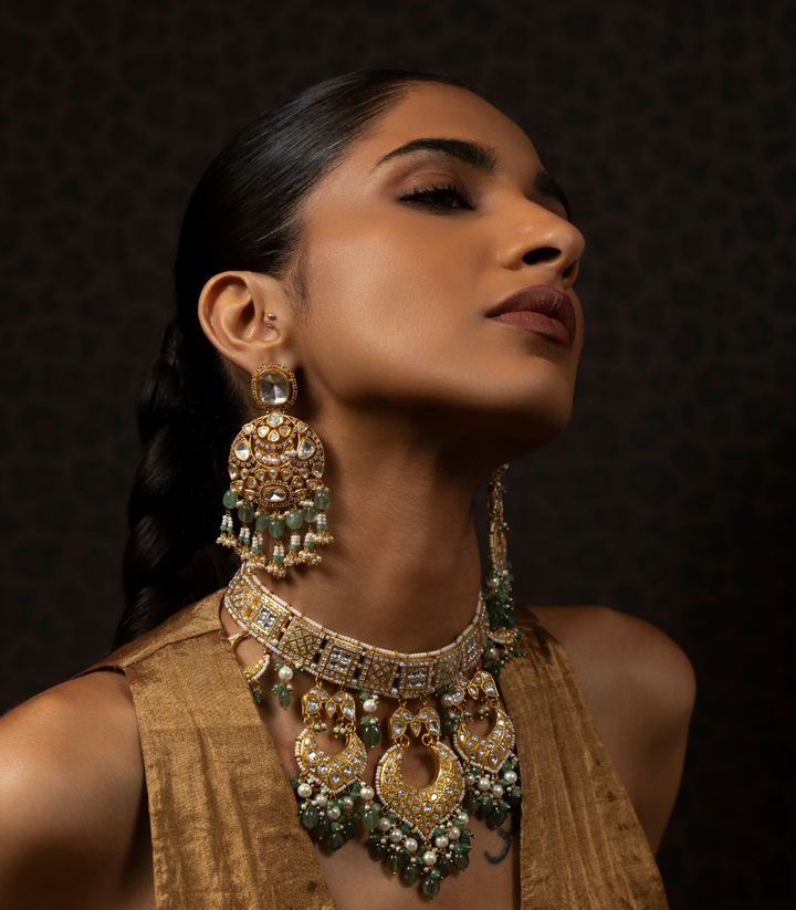 SHIVANYA  GOLD PLATED MOISSANITE CHANDBALI