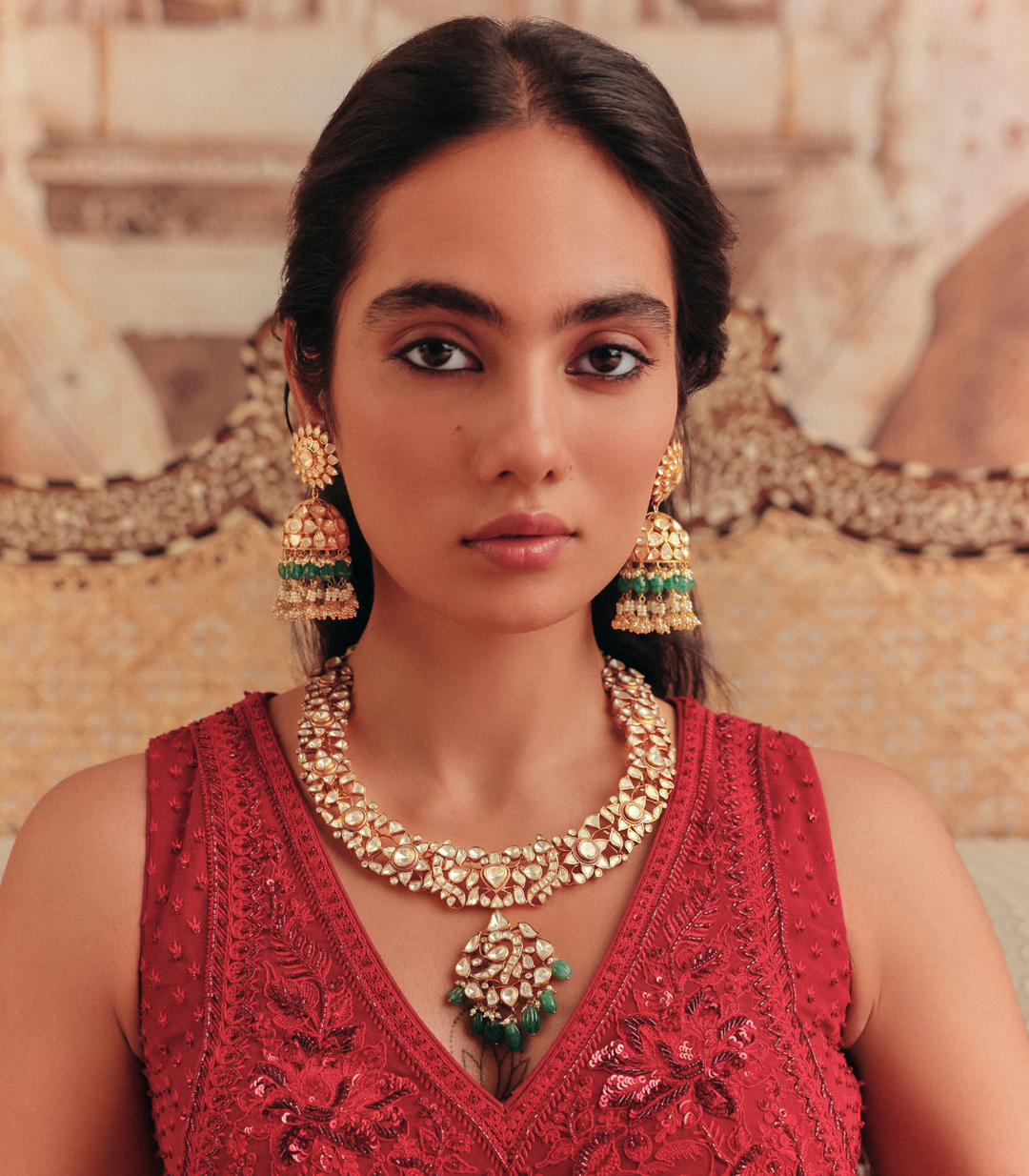 ANVITHA GREEN MOISSANITE NECKLACE