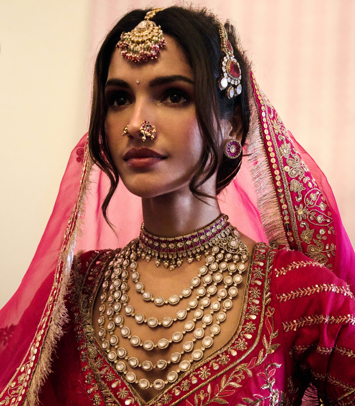 BRINDA GOLD PLATED POLKI LONG NECKLACE