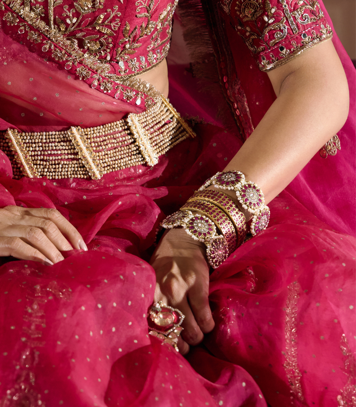 AVNI RED KUNDAN BANGLES