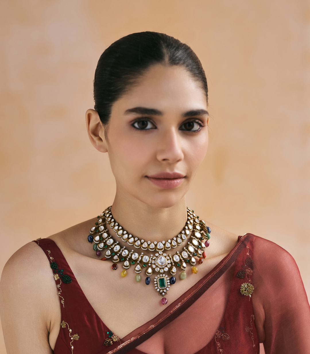 AMALA  GREEN MOISSANITE NECKLACE