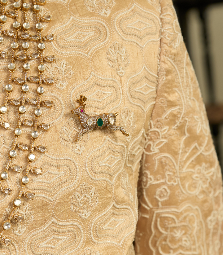 GAZZELLE GREEN MOISSANITE BROOCH