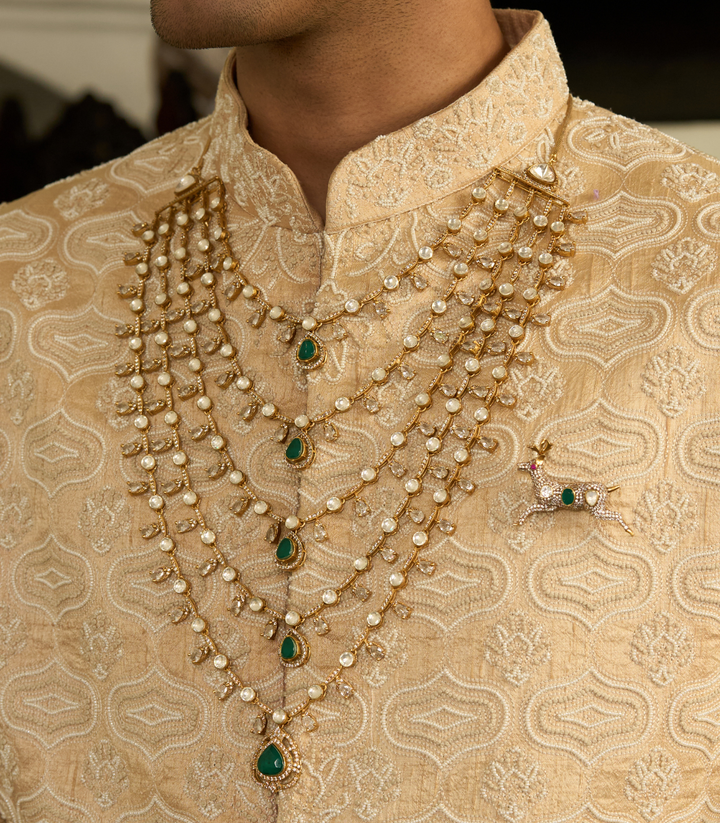 GAZZELLE GREEN MOISSANITE BROOCH