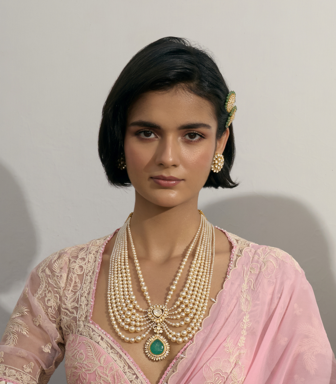 GAURIKA GREEN MOISSANITE LONG NECKLACE