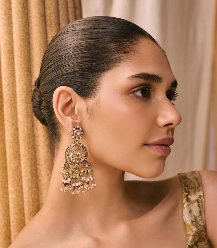 SHIVANYA GREEN POLKI EARRING