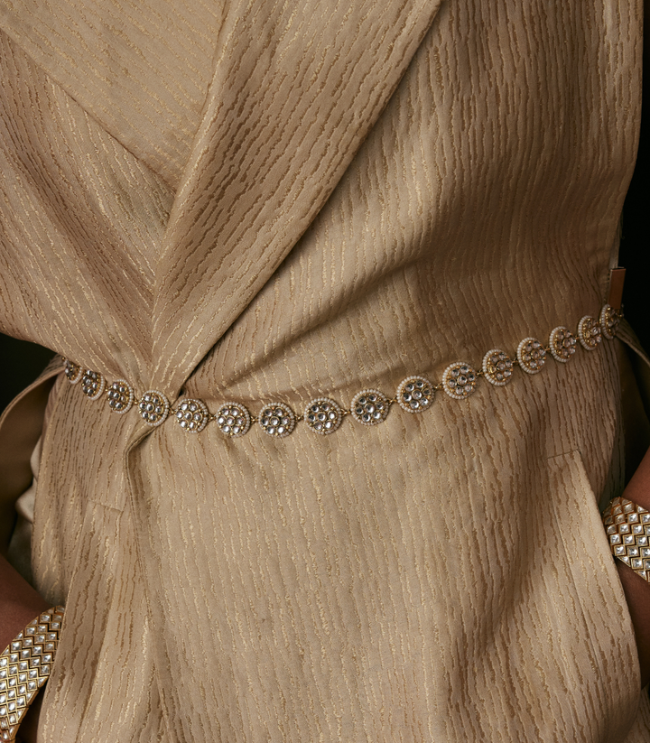 SAINA WHITE KUNDAN WAIST BELT