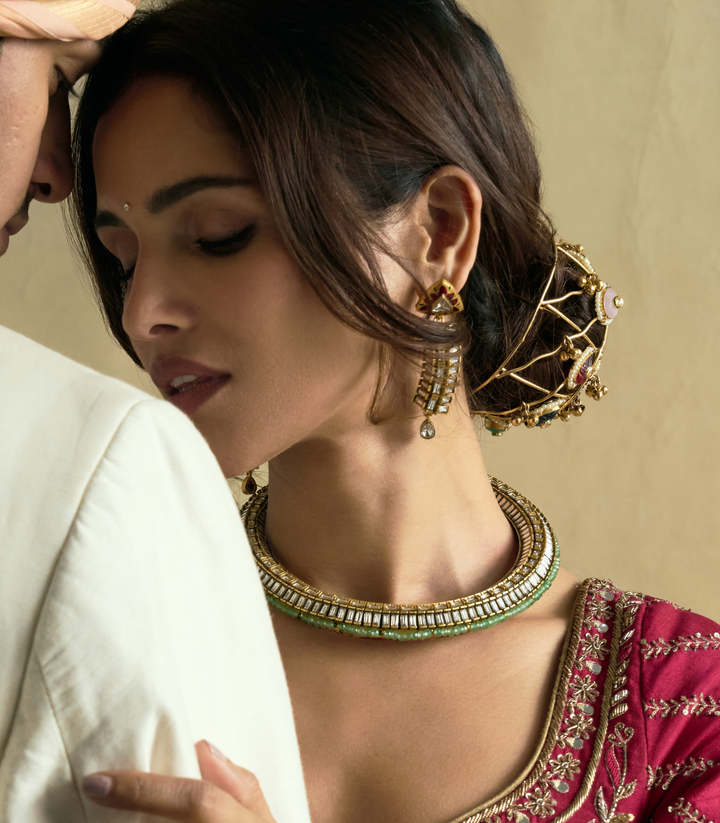 TANVI GOLD PLATED  KUNDAN NECKLACE SET