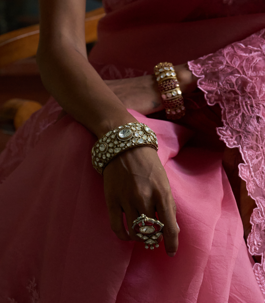 CHAAYA GOLD PLATED POLKI BANGLES