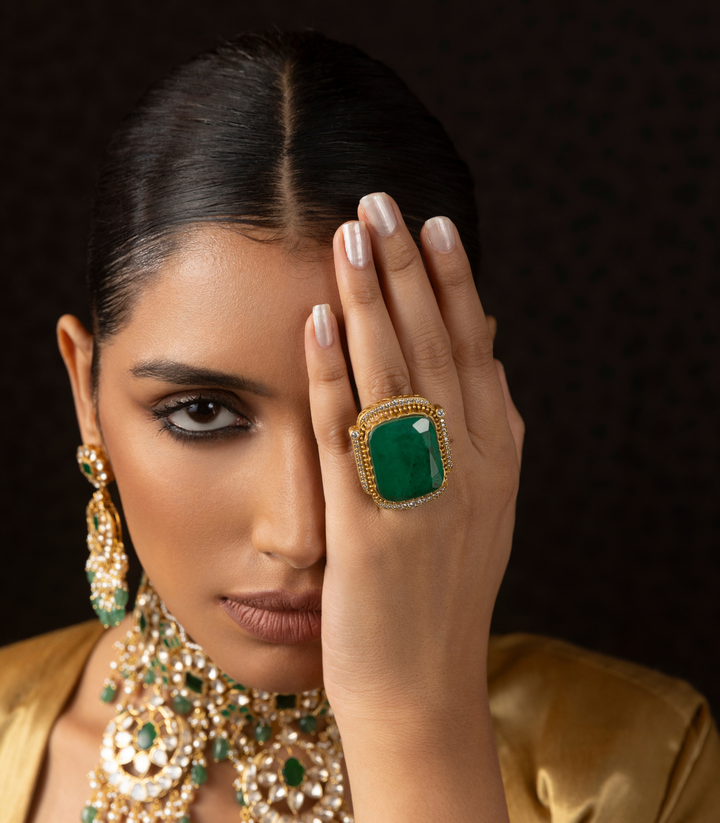 SNEHA GOLD FINISH POLKI RING