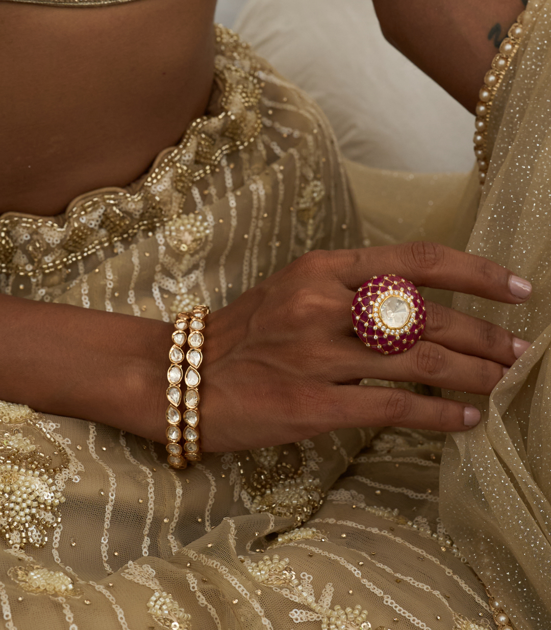 KINJAL GOLD PLATED POLKI BANGLES