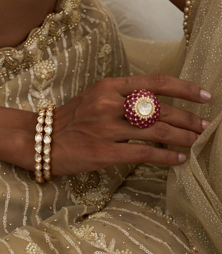 KINJAL GOLD PLATED POLKI BANGLES