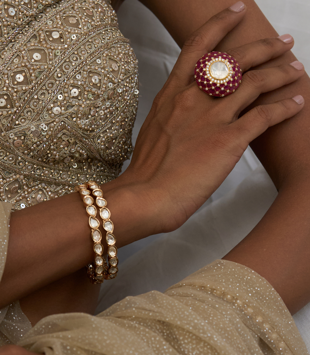 KINJAL GOLD PLATED POLKI BANGLES