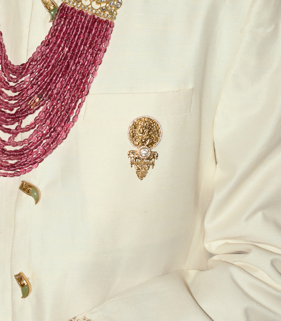 ATHARVA GOLD PLATED POLKI BROOCH