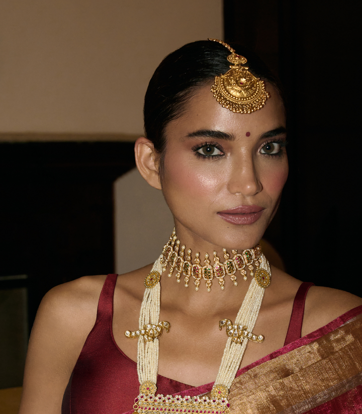 PRANAVI WHITE GOLD PLATED CHOKER