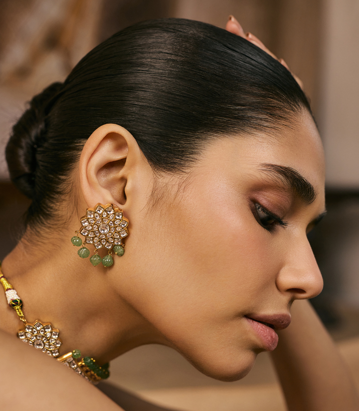 VANI GREEN KUNDAN CHOKER SET