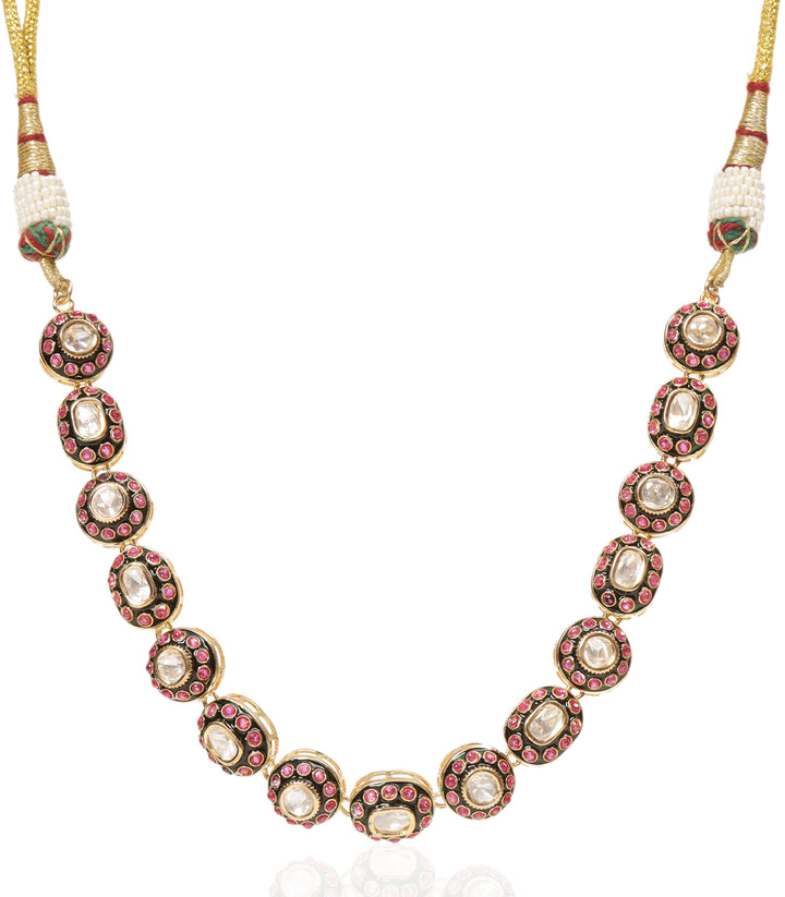 JESSICA RED POLKI NECKLACE SET
