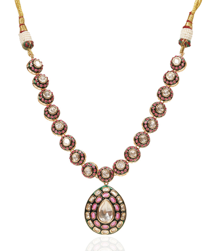 AISRA RED POLKI NECKLACE SET