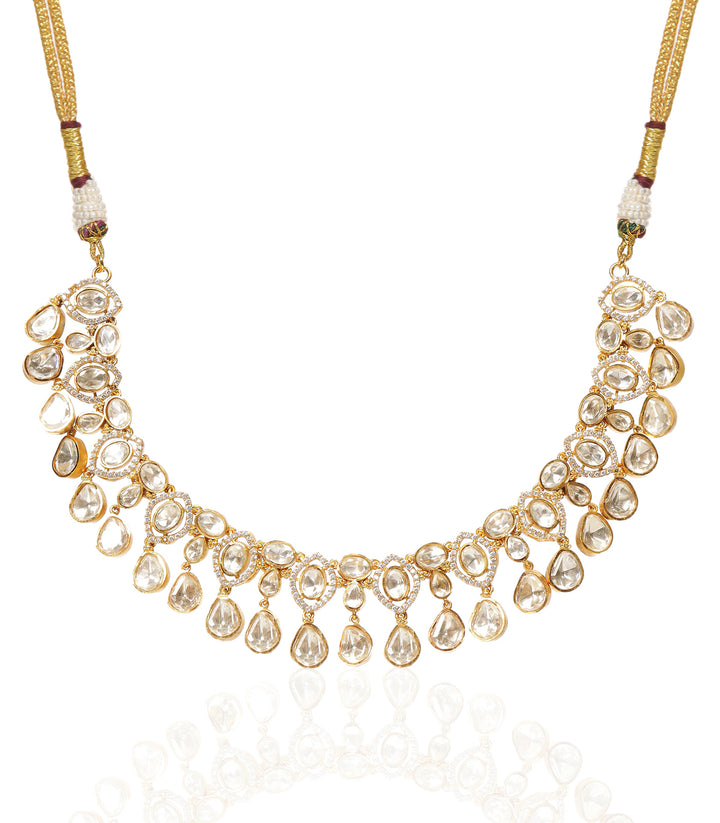 NANCY GOLD PLATED POLKI NECKLACE SET