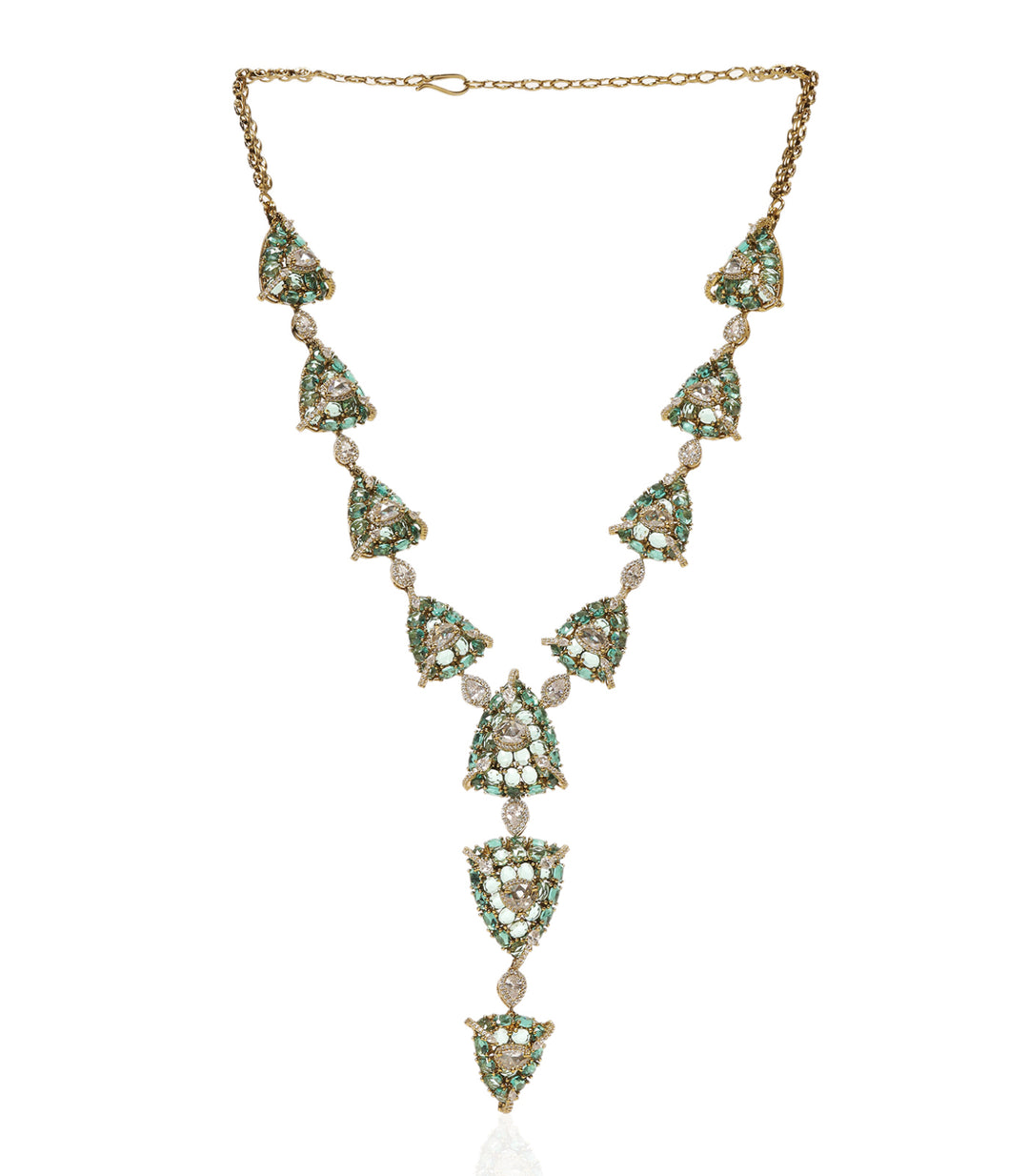 KEYA MINT ROSE CUT NECKLACE SET