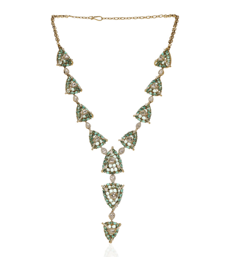 KEYA MINT ROSE CUT NECKLACE SET