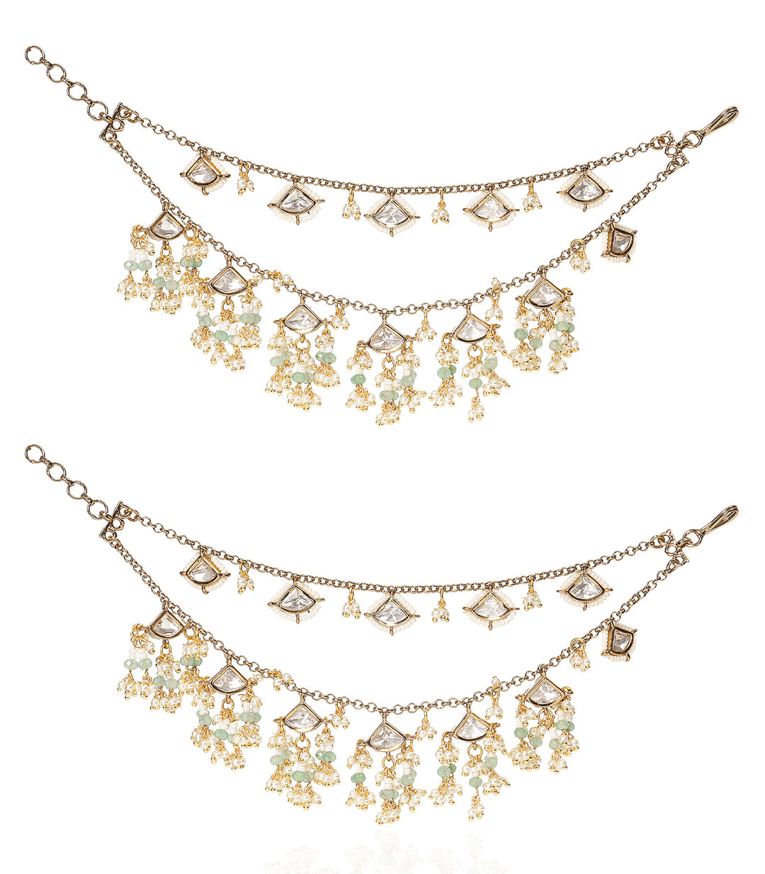 AKSHI ANTIQUE FINISH POLKI EARCHAIN