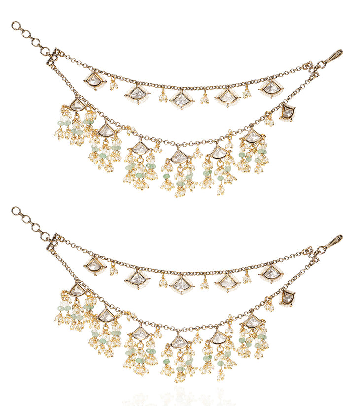 AKSHI ANTIQUE FINISH POLKI EARCHAIN