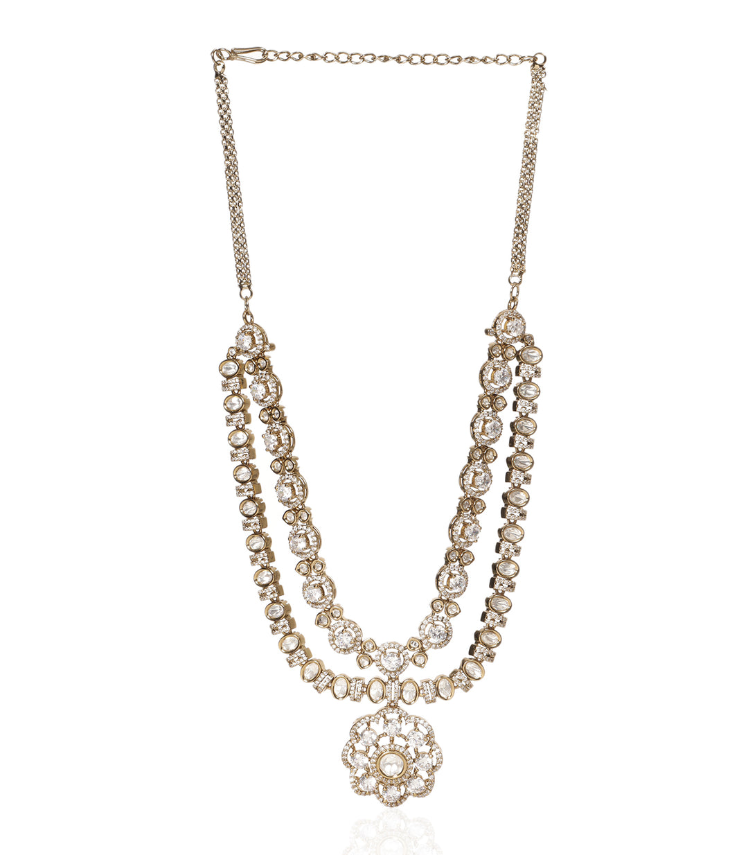 MANSI ANTIQUE FINISH POLKI NECKLACE SET