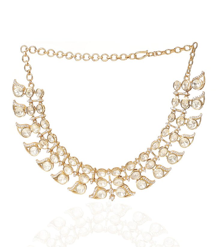 ELENA GOLD PLATED POLKI NECKLACE SET