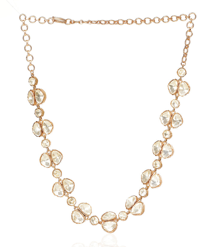 ESTRELLA GOLD PLATED POLKI NECKLACE