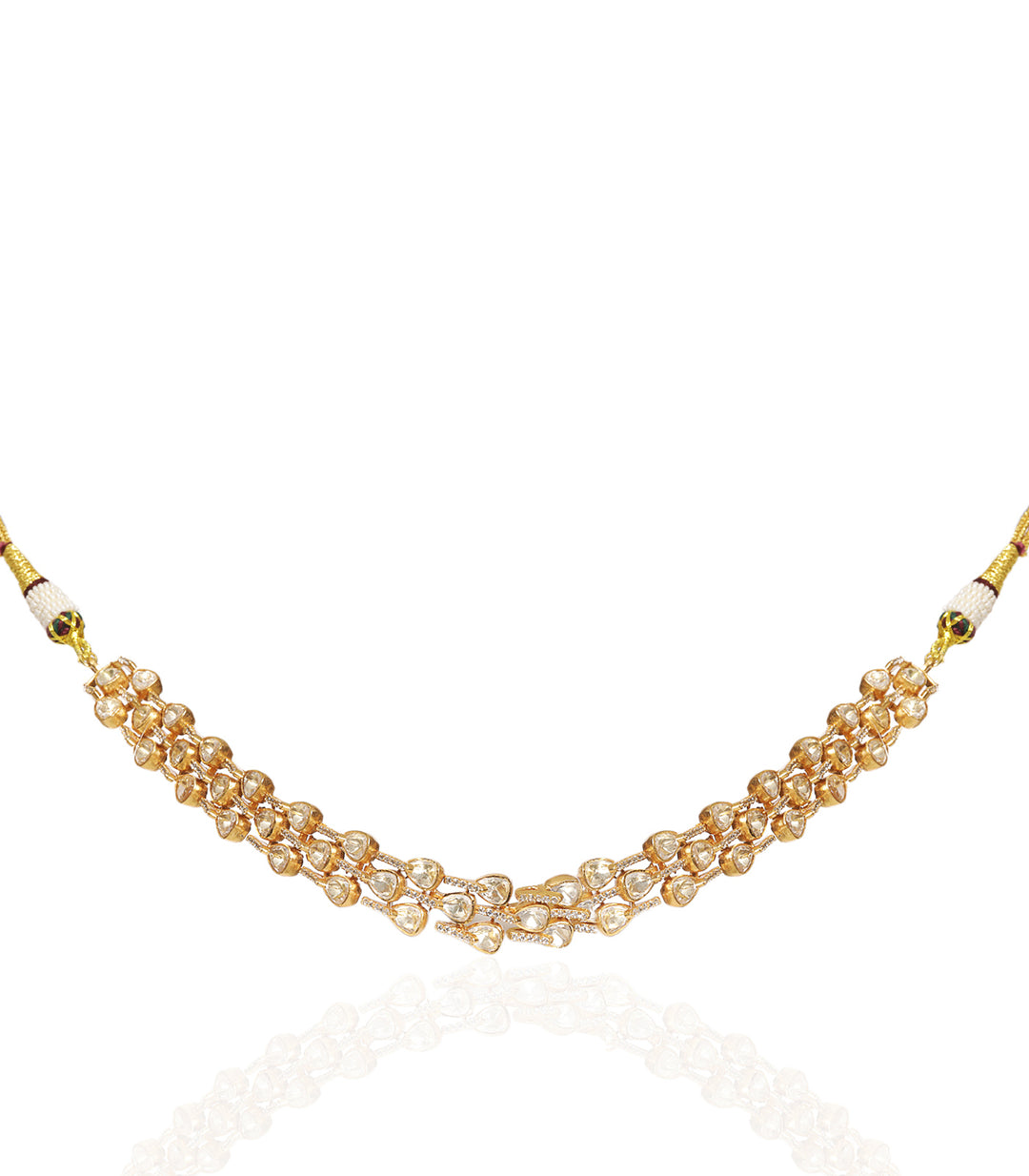 GEETIKA GOLD PLATED MOISSANITE NECKLACE SET