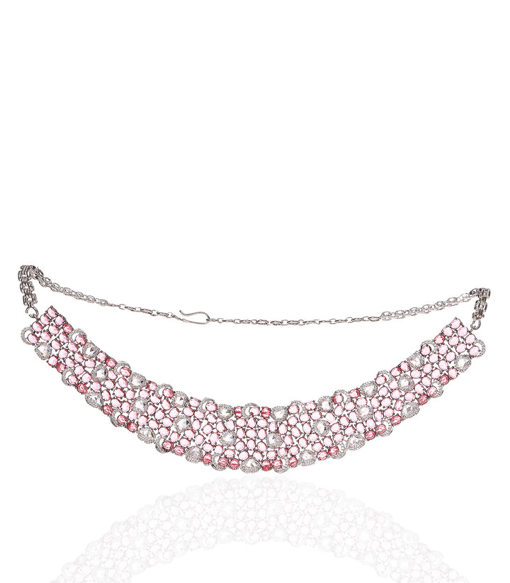 BHUMI PINK ROSE CUT NECKLACE SET