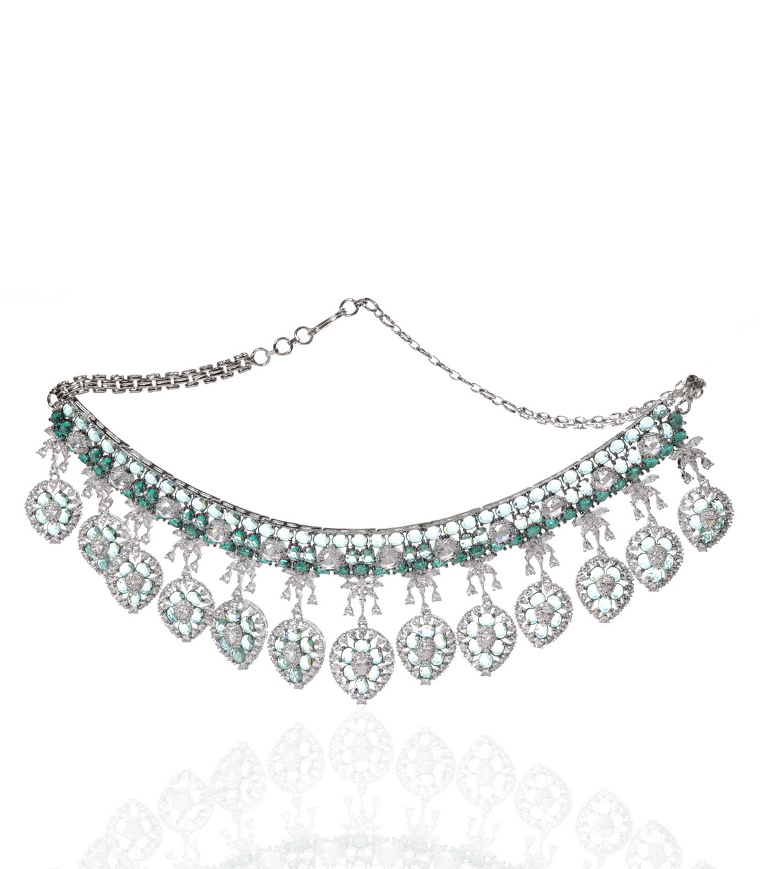 SADHIKA MINT ZIRCON NECKLACE SET