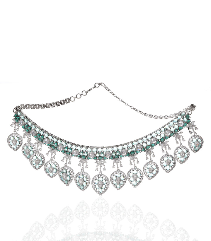 SADHIKA MINT ZIRCON NECKLACE SET