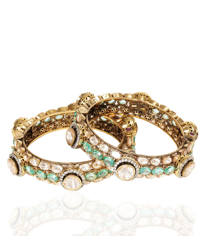 MEHER MINT POLKI BANGLES