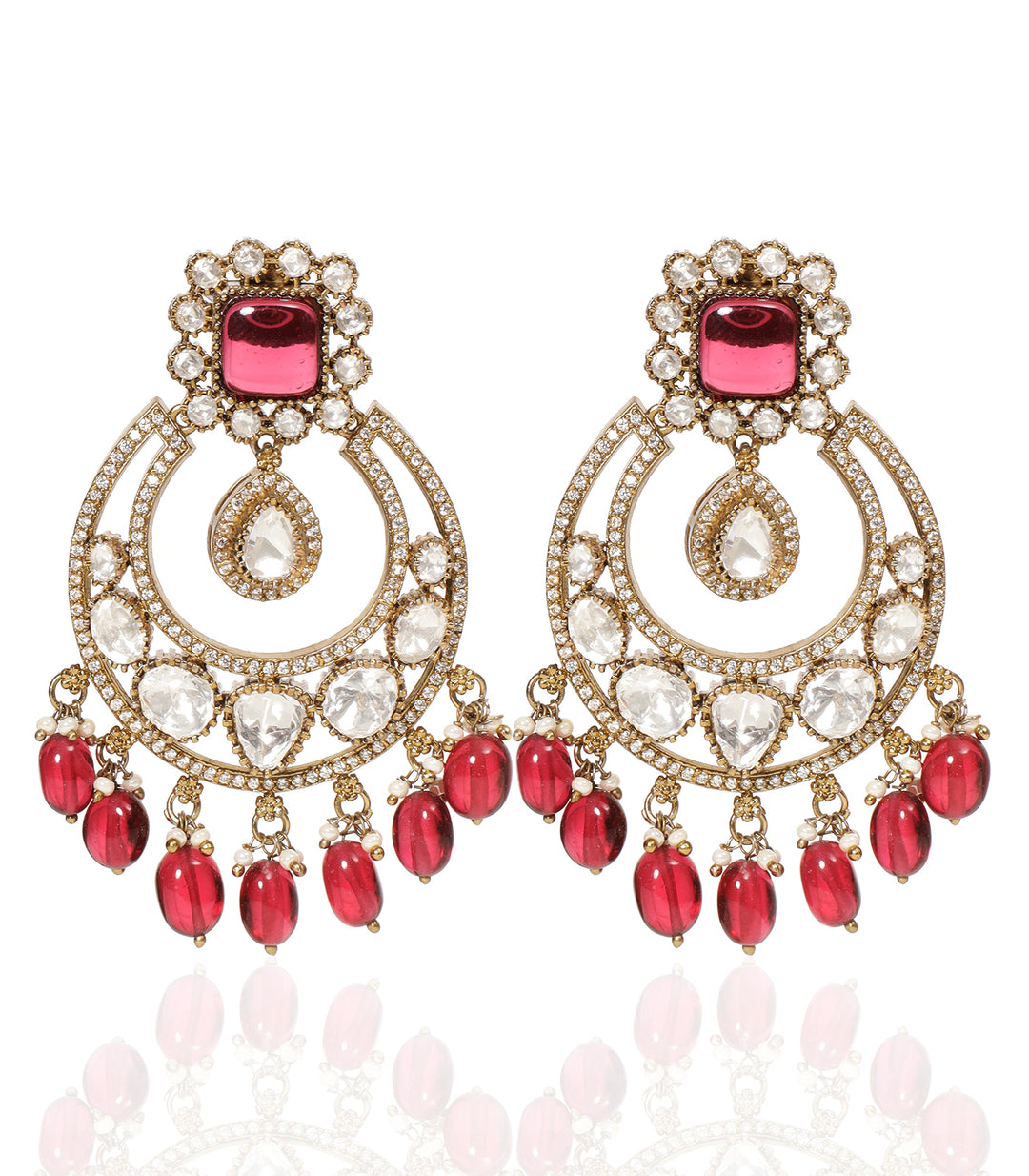 ESHNI RED POLKI CHANDBALI