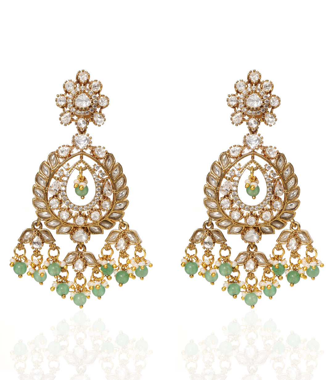 SHIVANYA GREEN POLKI EARRING