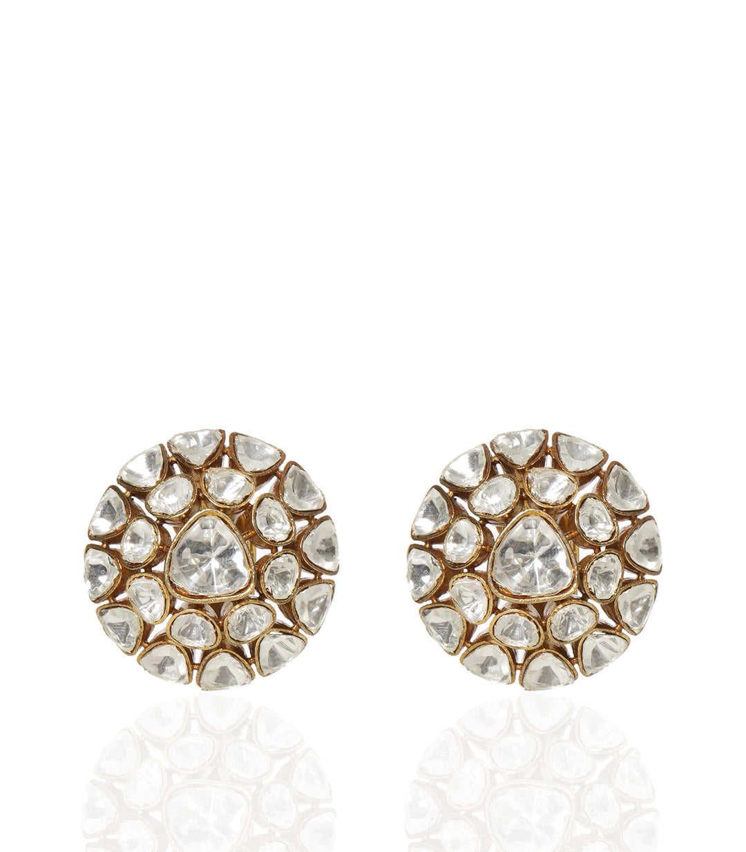 AVLEEN GOLD PLATED POLKI STUD
