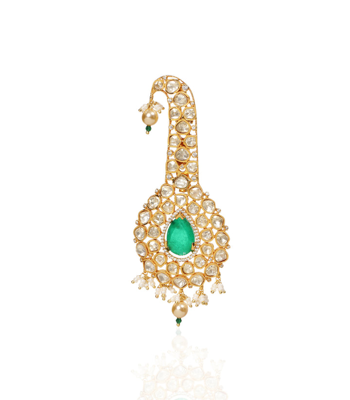HETAL GREEN GOLD PLATED   MOISSANITE KALGI