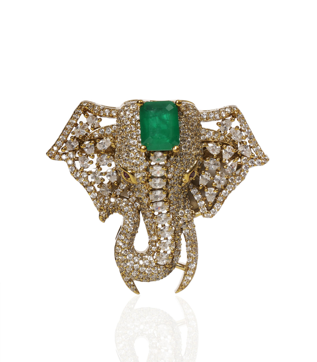 VINAYAKA GREEN BROOCH