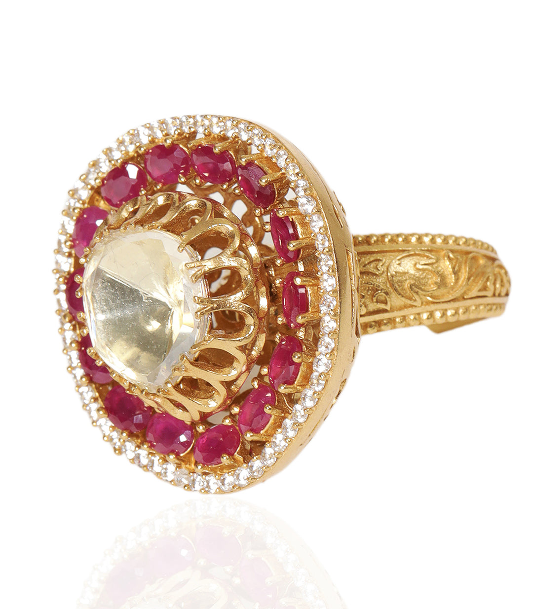 BHARGAVI RUBY MOISSANITE RING