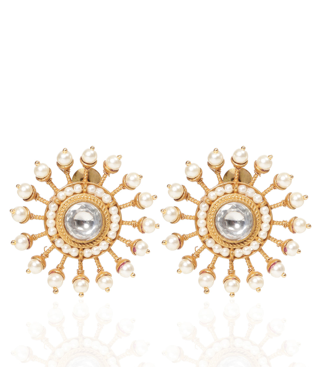 GAURI GOLD PLATED POLKI STUD