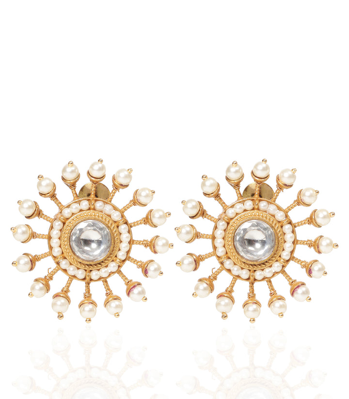 GAURI GOLD PLATED POLKI STUD