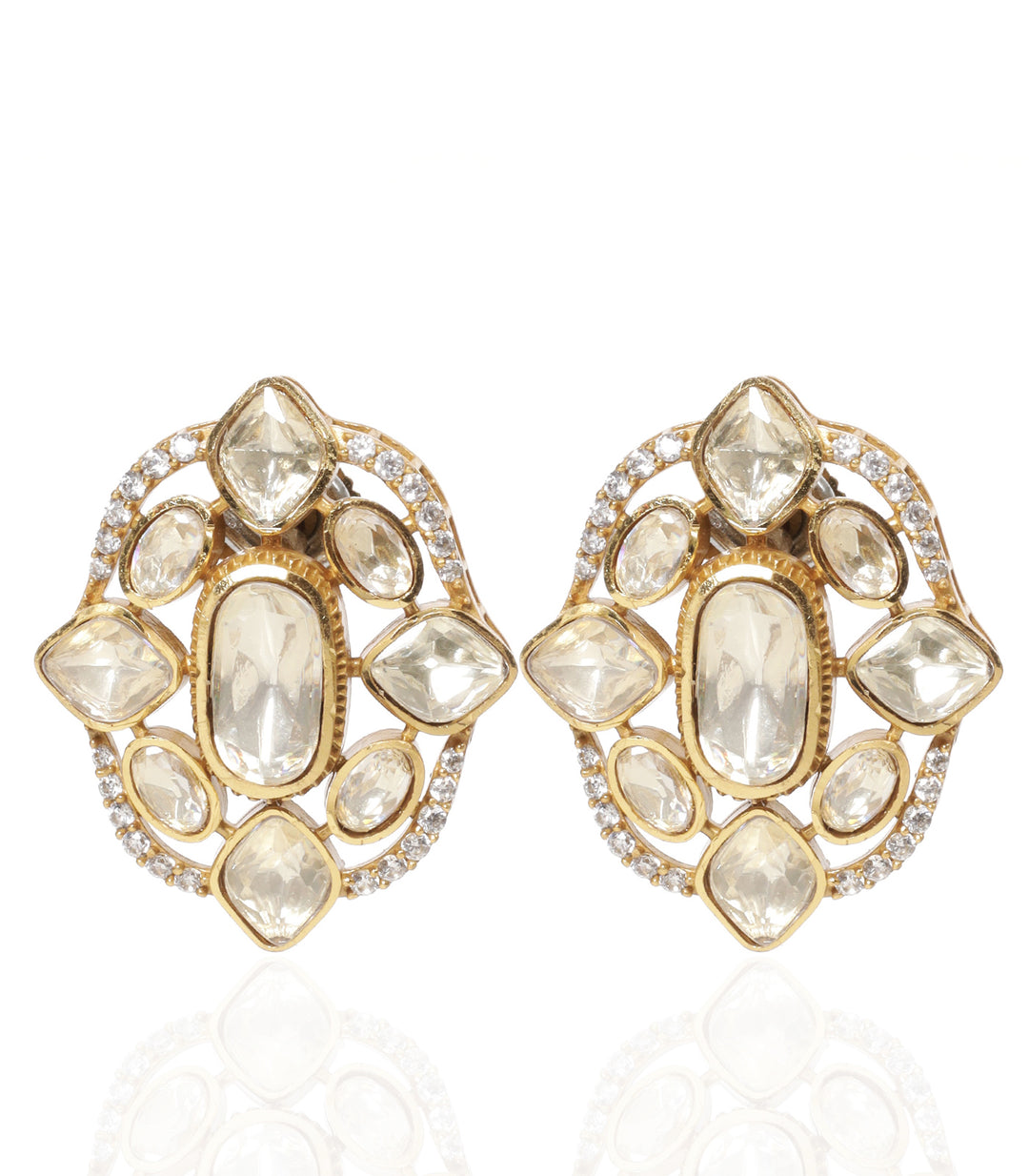 DHANYA GOLD PLATED POLKI STUD