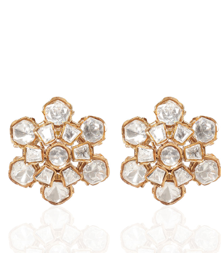 CHANDRIKA GOLD PLATED POLKI STUD