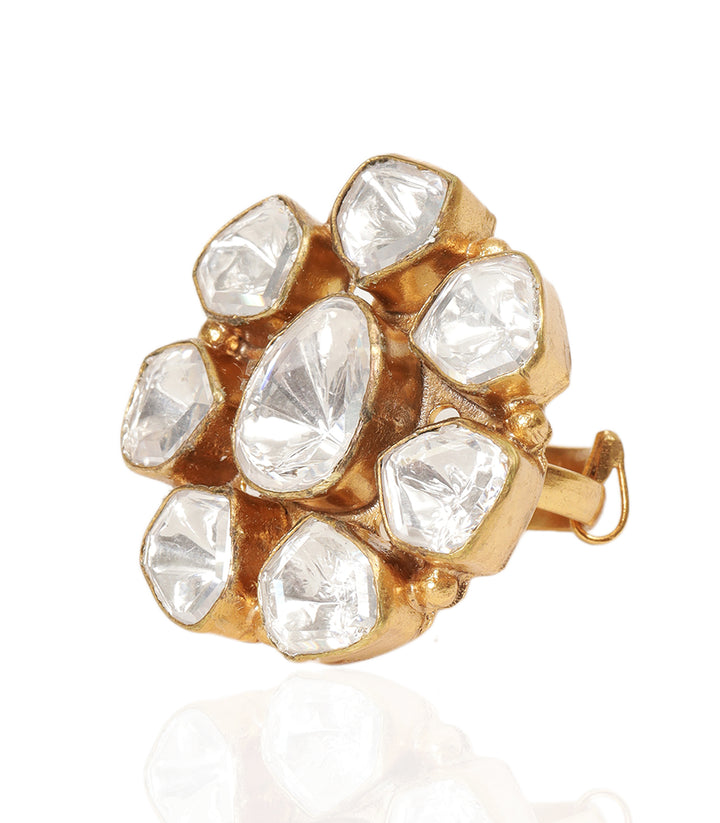 ELENA GOLD PLATED POLKI RING