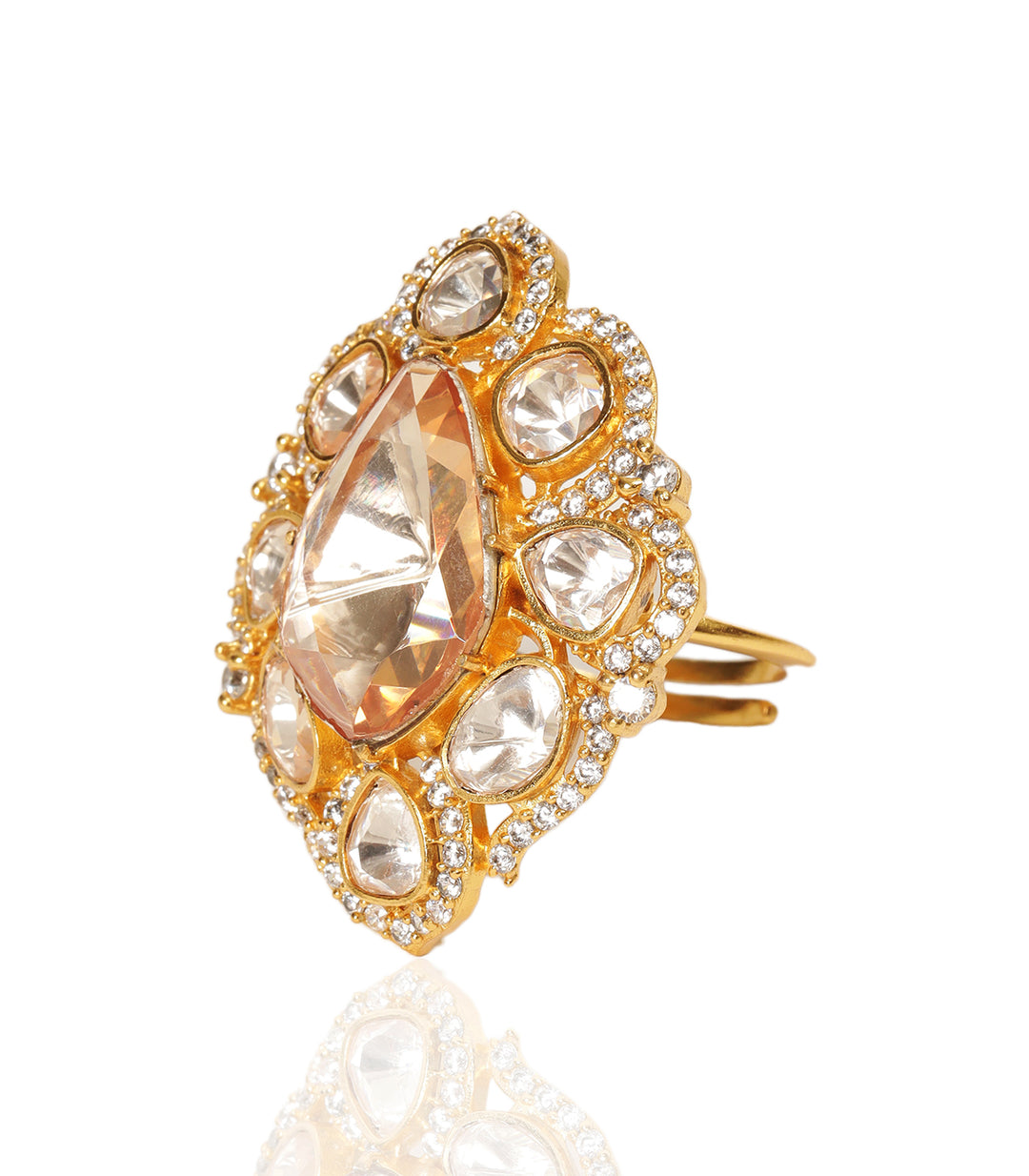 KYRA GOLD PLATED POLKI RING