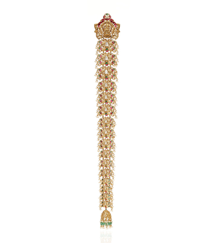 NITARA RED & GREEN GOLD PLATED CHOTI