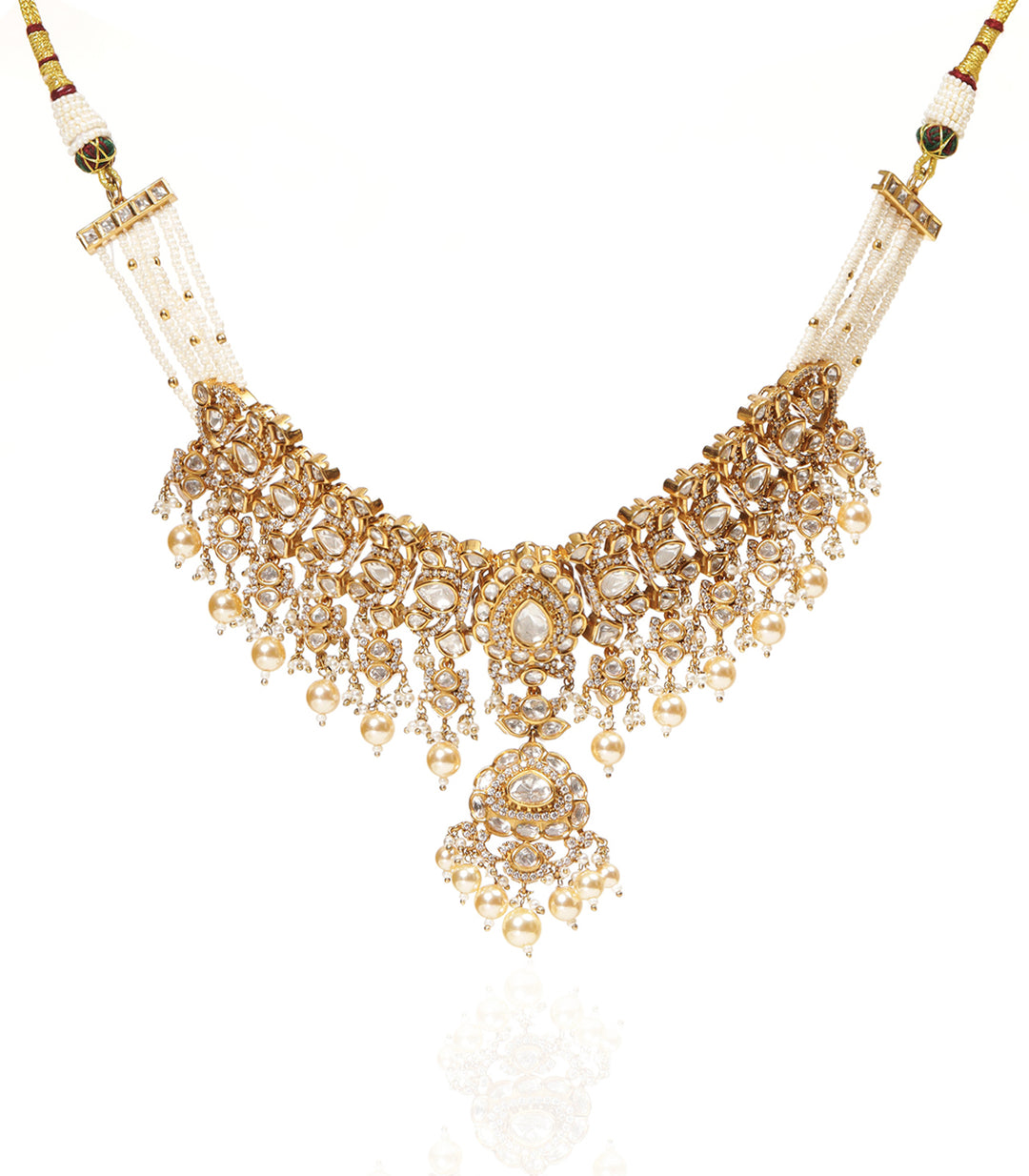 RUHI GOLD PLATED POLKI NECKLACE SET